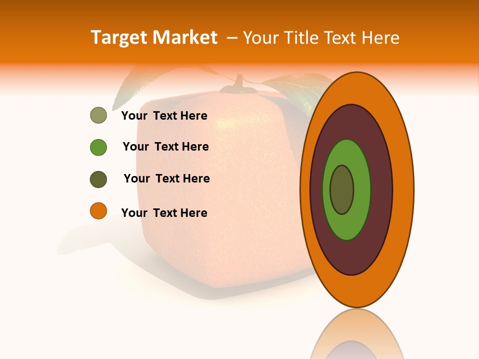 An Orange With A Green Leaf On Top Of It PowerPoint Template