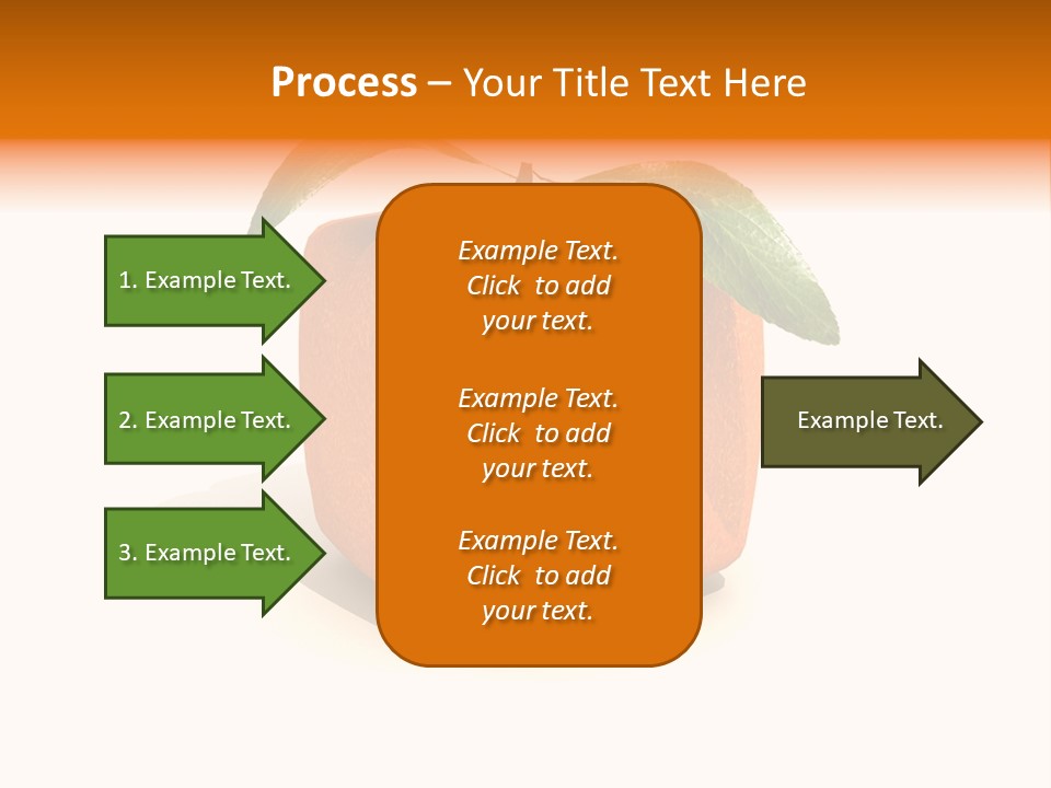 An Orange With A Green Leaf On Top Of It PowerPoint Template