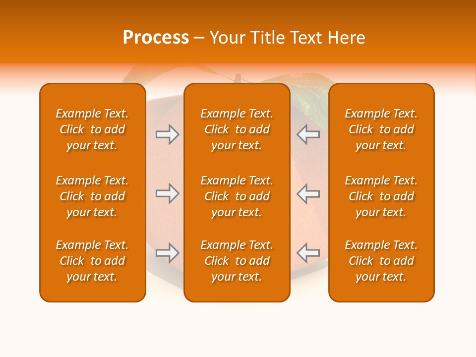 An Orange With A Green Leaf On Top Of It PowerPoint Template