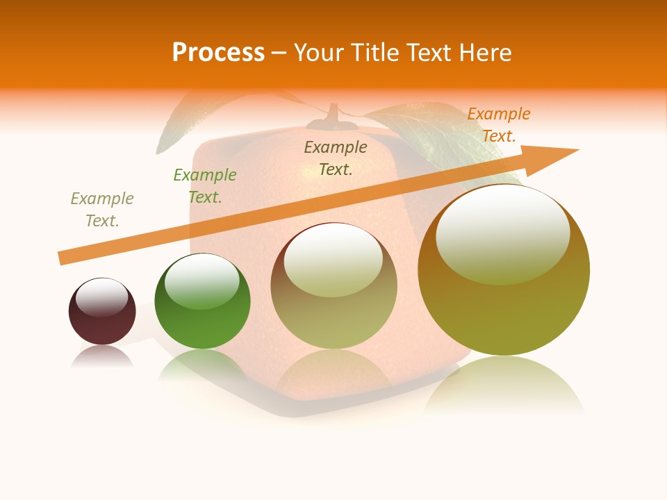 An Orange With A Green Leaf On Top Of It PowerPoint Template