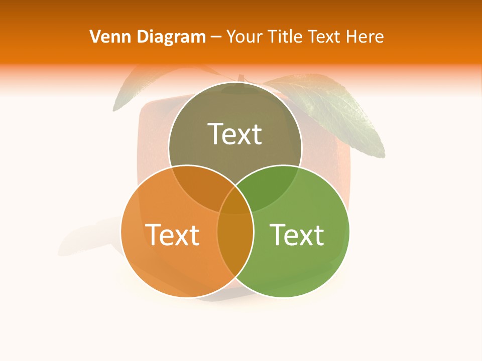 An Orange With A Green Leaf On Top Of It PowerPoint Template