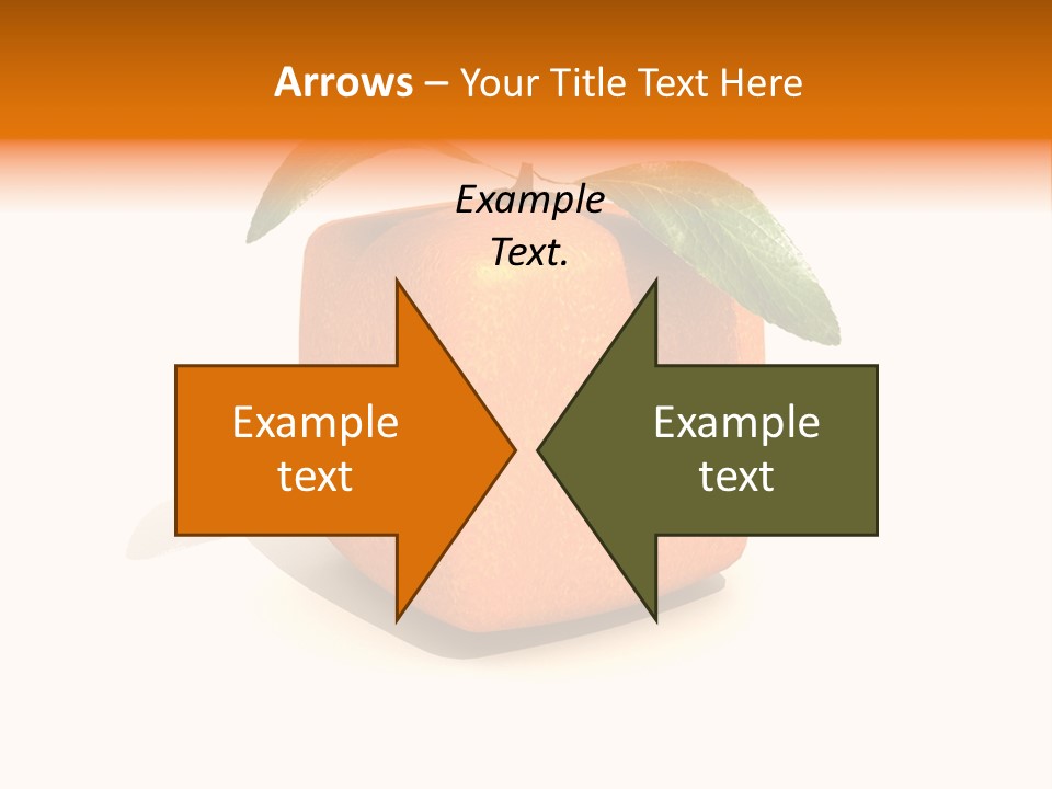 An Orange With A Green Leaf On Top Of It PowerPoint Template