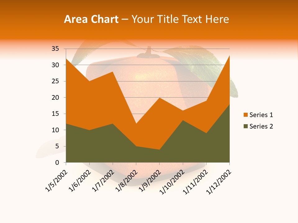 An Orange With A Green Leaf On Top Of It PowerPoint Template