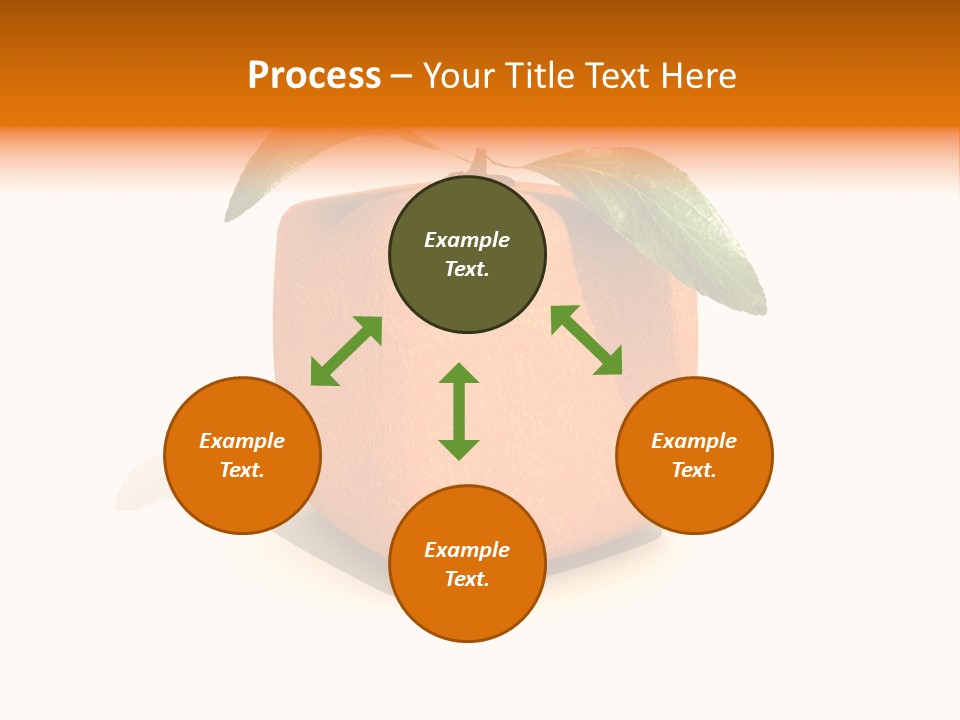 An Orange With A Green Leaf On Top Of It PowerPoint Template