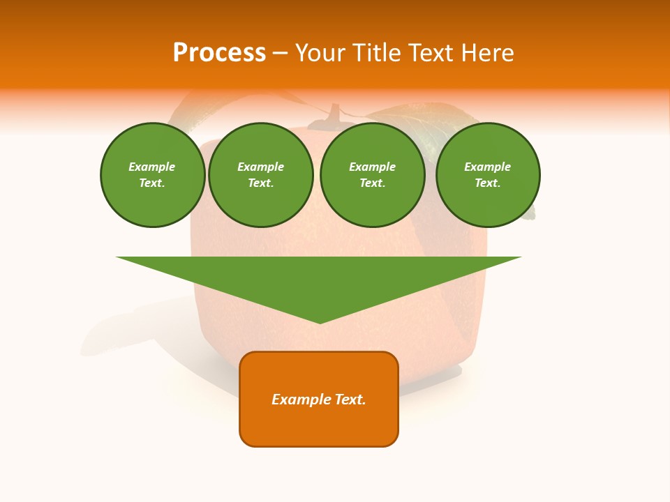 An Orange With A Green Leaf On Top Of It PowerPoint Template