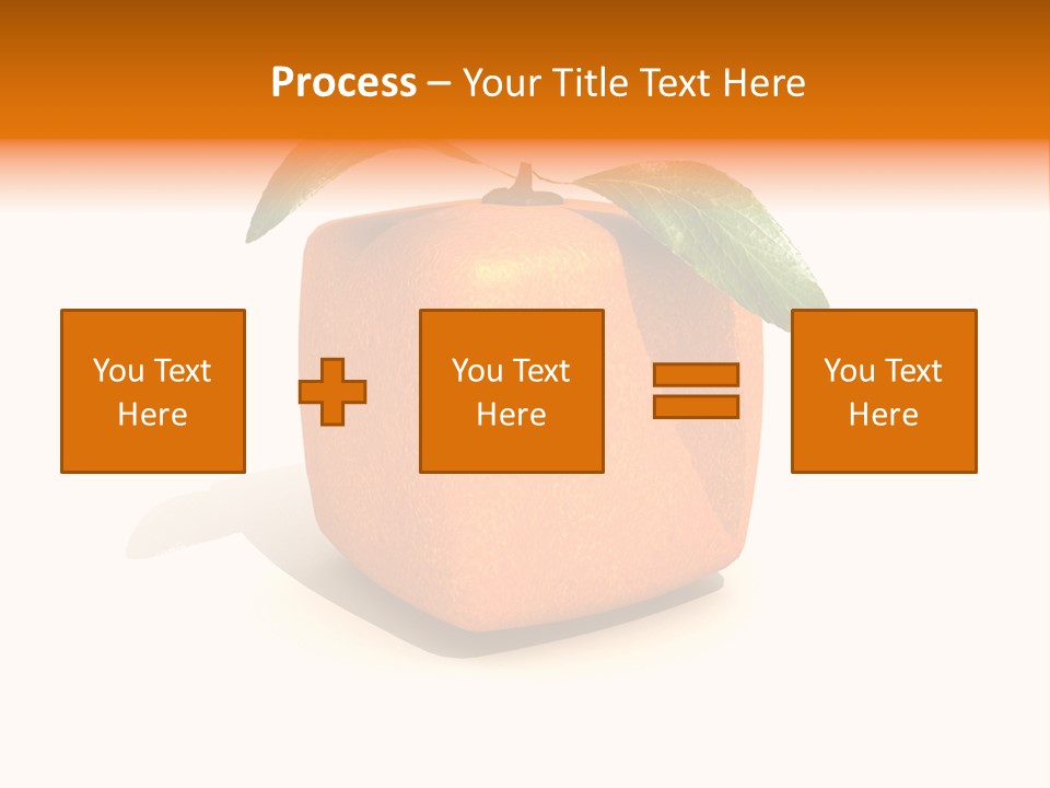An Orange With A Green Leaf On Top Of It PowerPoint Template
