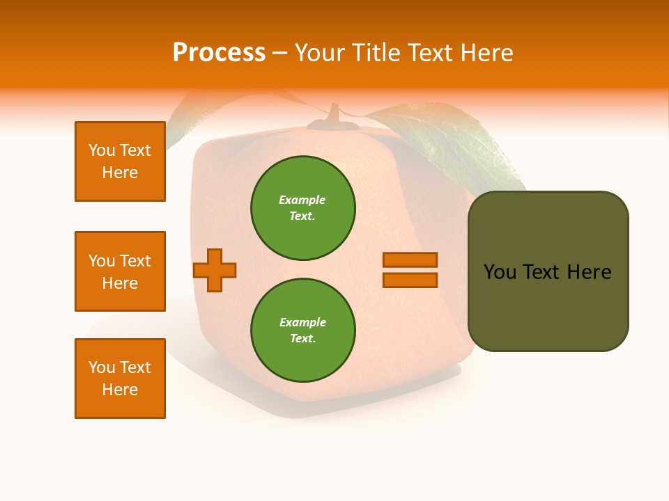 An Orange With A Green Leaf On Top Of It PowerPoint Template