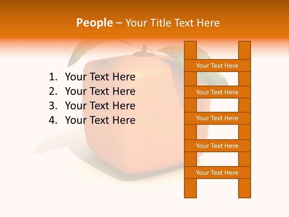 An Orange With A Green Leaf On Top Of It PowerPoint Template