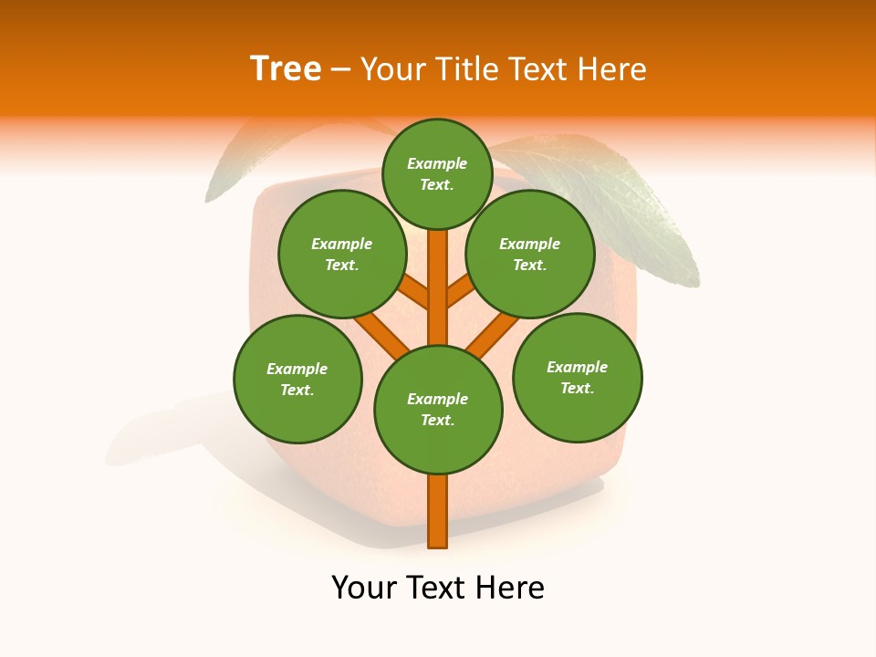 An Orange With A Green Leaf On Top Of It PowerPoint Template