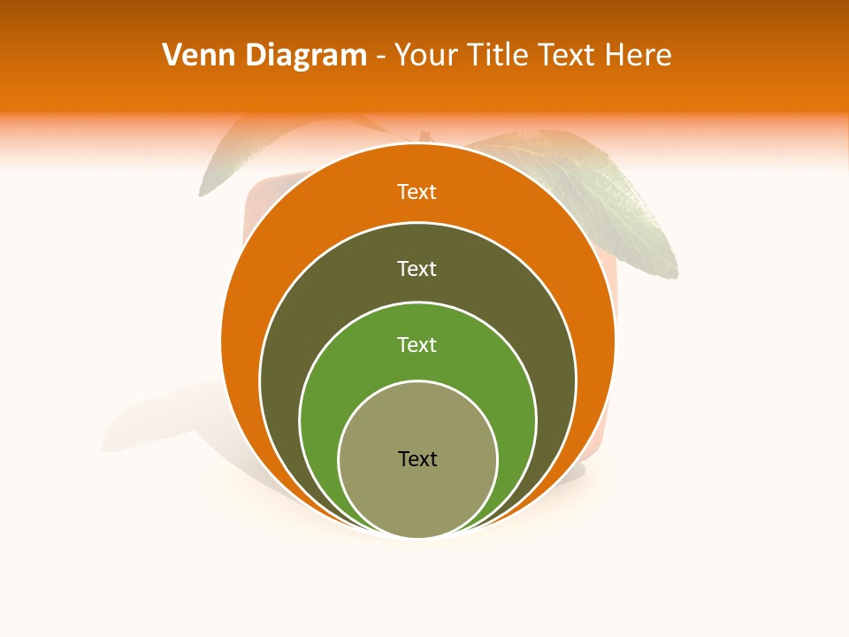 An Orange With A Green Leaf On Top Of It PowerPoint Template