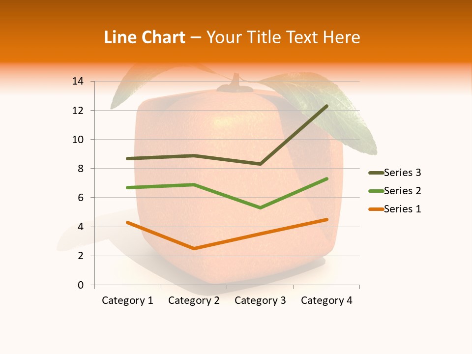 An Orange With A Green Leaf On Top Of It PowerPoint Template