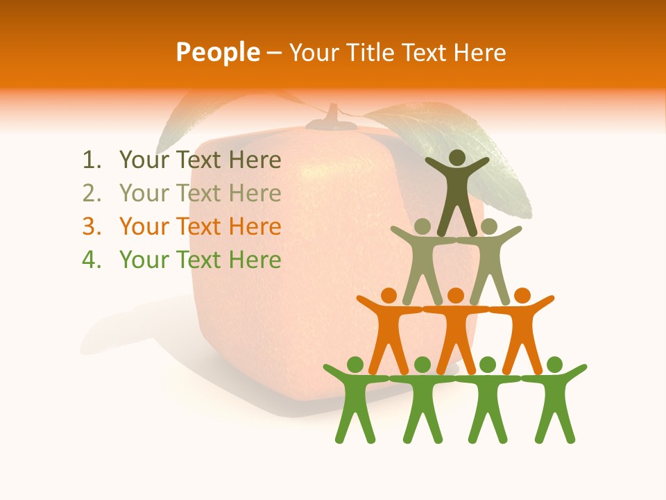 An Orange With A Green Leaf On Top Of It PowerPoint Template