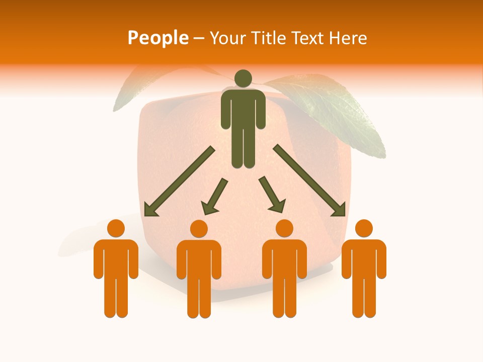 An Orange With A Green Leaf On Top Of It PowerPoint Template