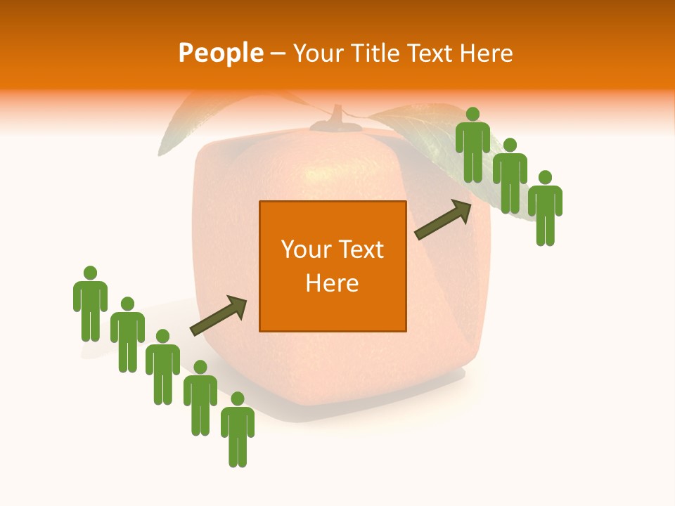 An Orange With A Green Leaf On Top Of It PowerPoint Template