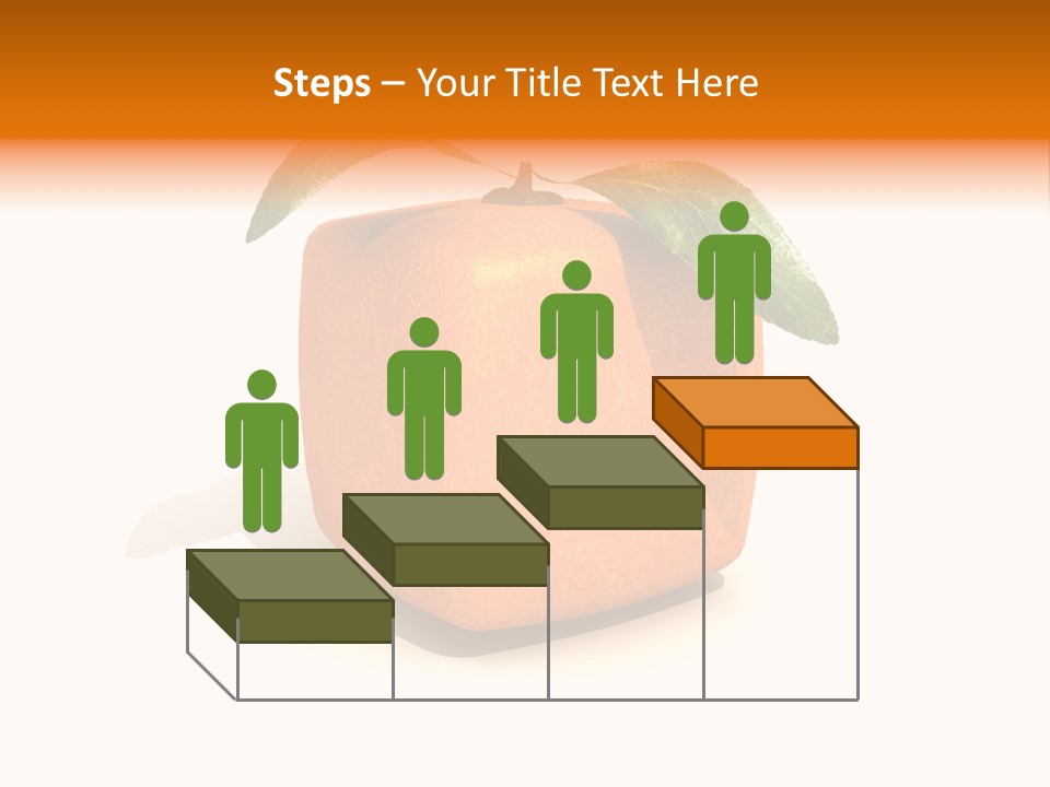 An Orange With A Green Leaf On Top Of It PowerPoint Template