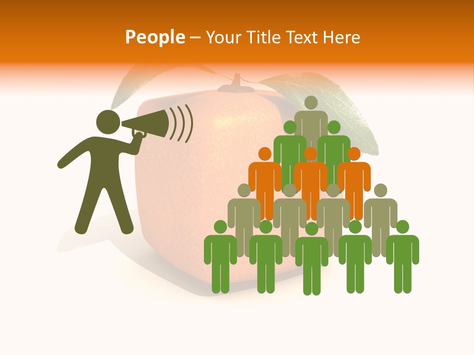 An Orange With A Green Leaf On Top Of It PowerPoint Template