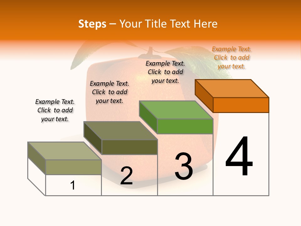 An Orange With A Green Leaf On Top Of It PowerPoint Template