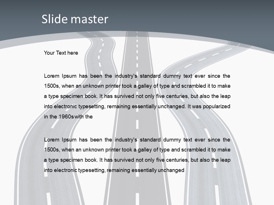 Vanishing Detour Right PowerPoint Template