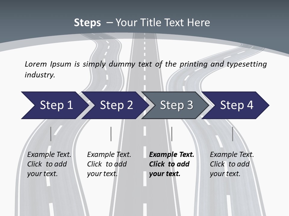 Vanishing Detour Right PowerPoint Template