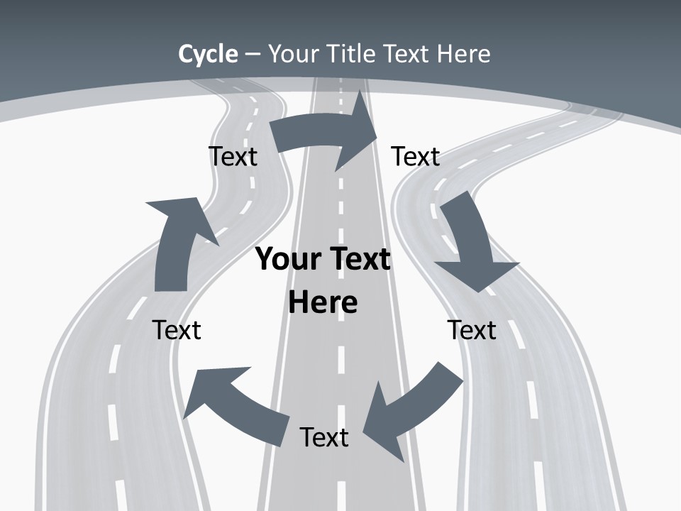 Vanishing Detour Right PowerPoint Template