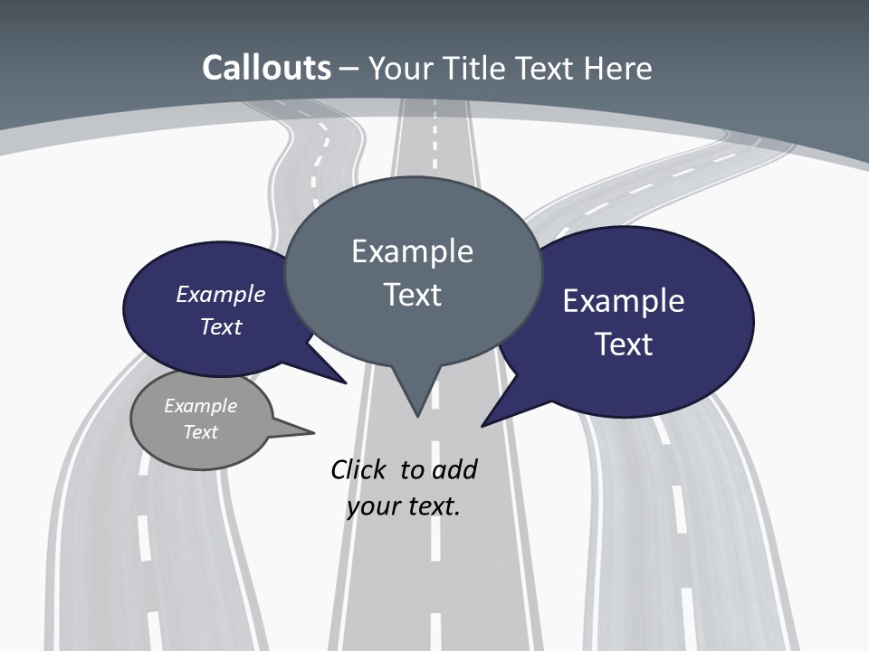 Vanishing Detour Right PowerPoint Template