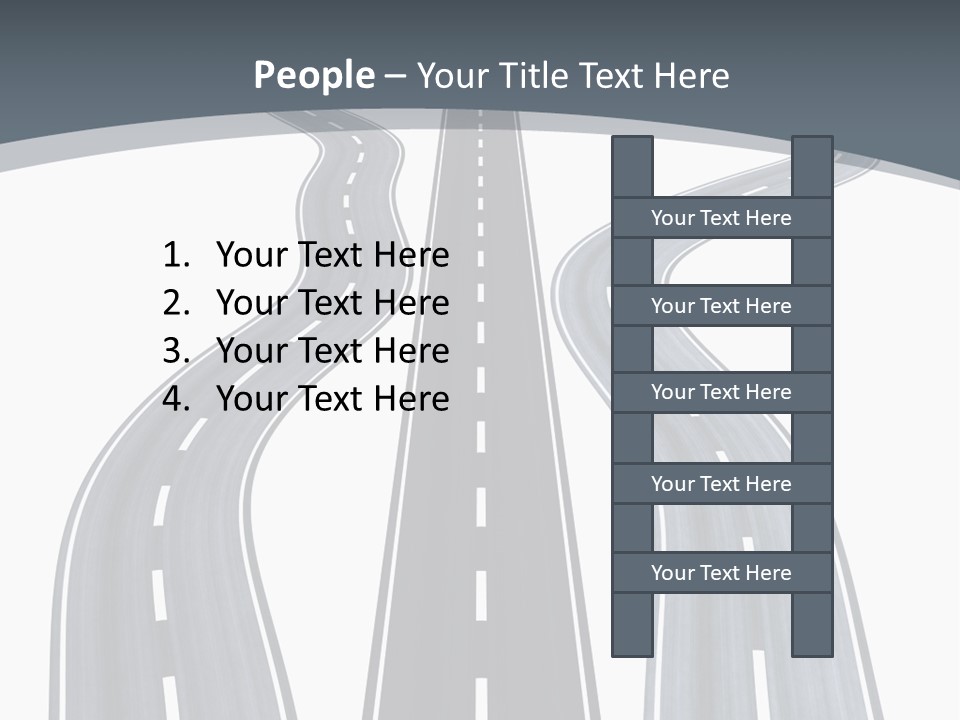 Vanishing Detour Right PowerPoint Template