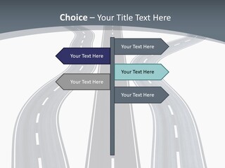 Vanishing Detour Right PowerPoint Template