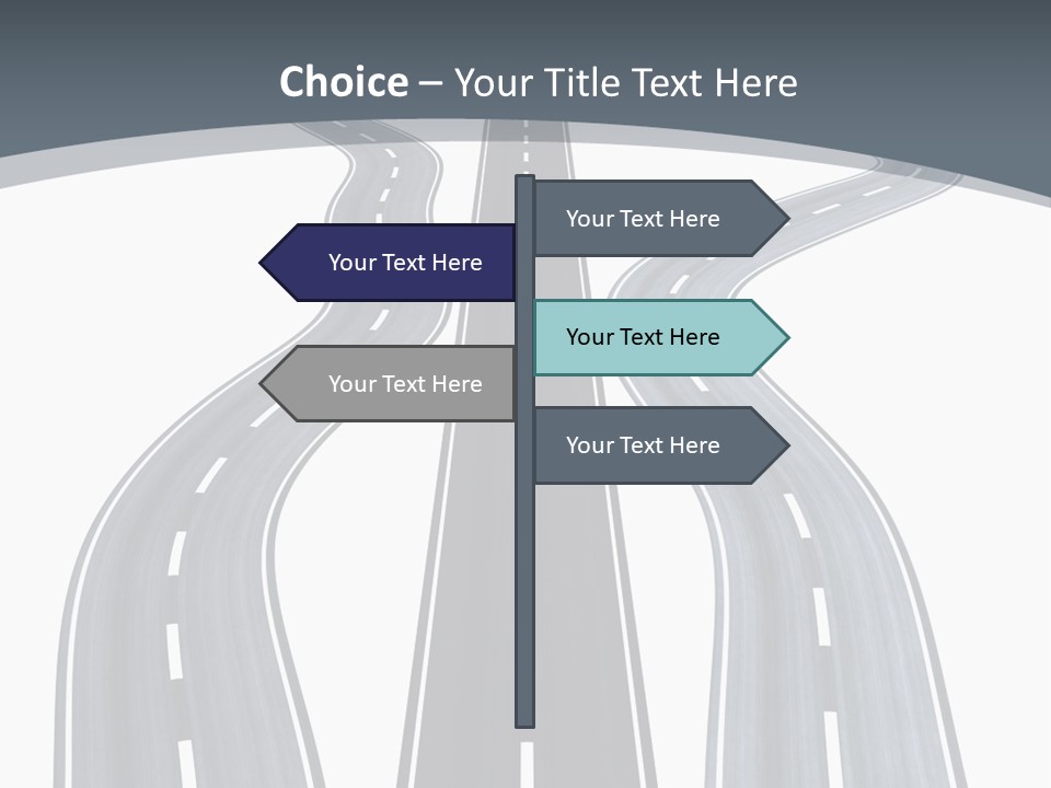 Vanishing Detour Right PowerPoint Template