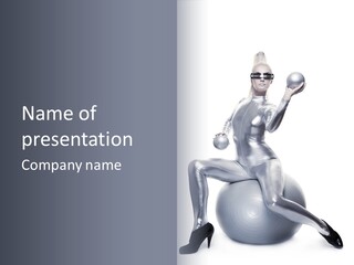 Girl Isolated Cyber PowerPoint Template