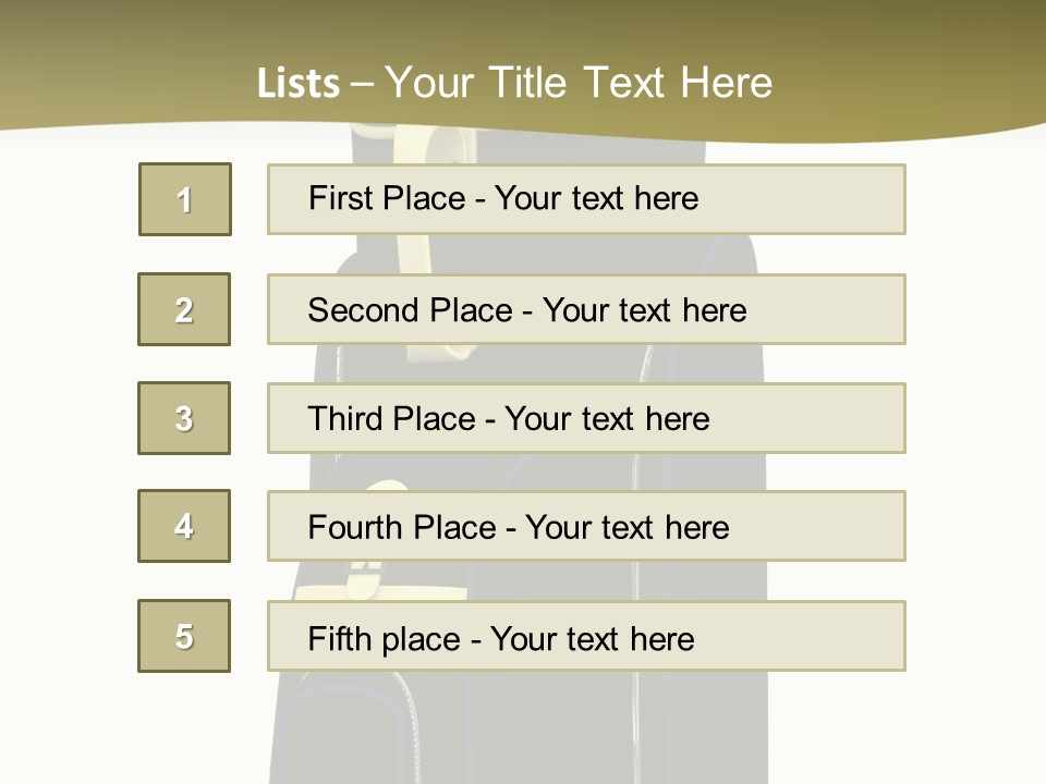 Numbers Goflclub Isolated PowerPoint Template