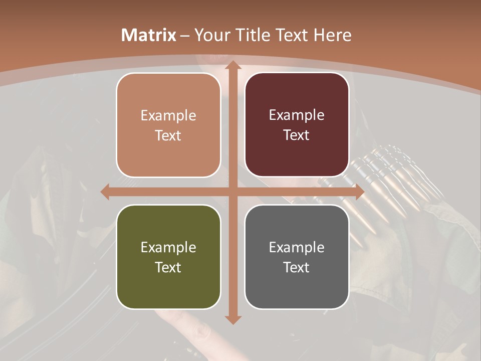 A Woman In A Military Uniform Holding A Machine Gun PowerPoint Template