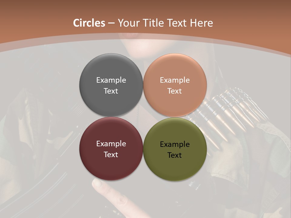 A Woman In A Military Uniform Holding A Machine Gun PowerPoint Template