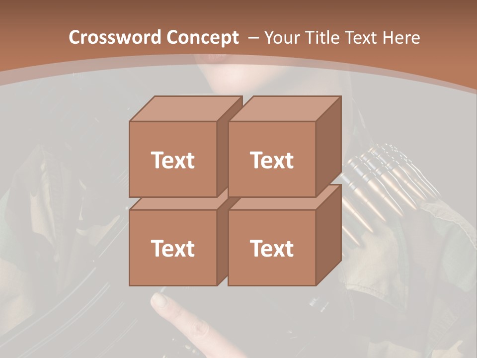 A Woman In A Military Uniform Holding A Machine Gun PowerPoint Template