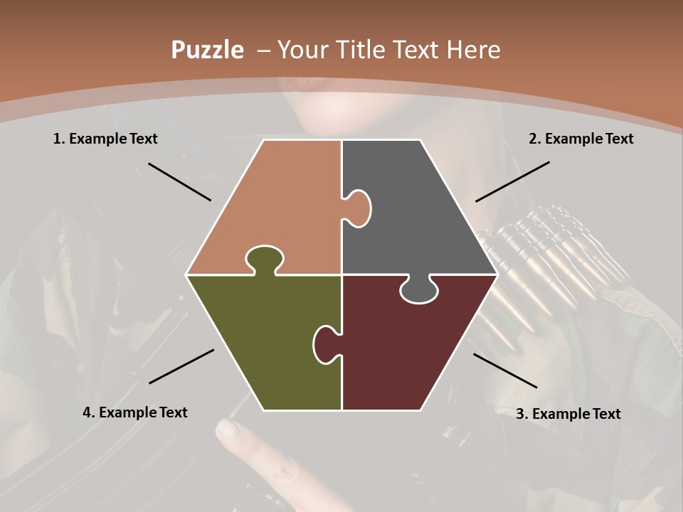 A Woman In A Military Uniform Holding A Machine Gun PowerPoint Template