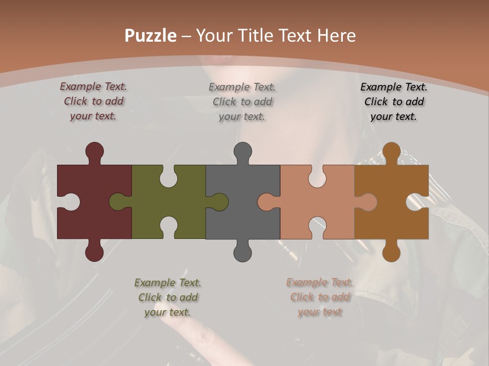 A Woman In A Military Uniform Holding A Machine Gun PowerPoint Template