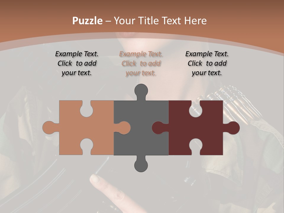 A Woman In A Military Uniform Holding A Machine Gun PowerPoint Template