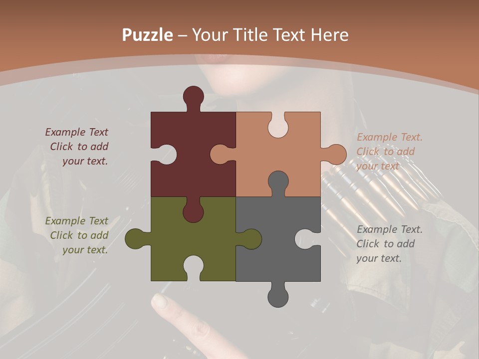 A Woman In A Military Uniform Holding A Machine Gun PowerPoint Template