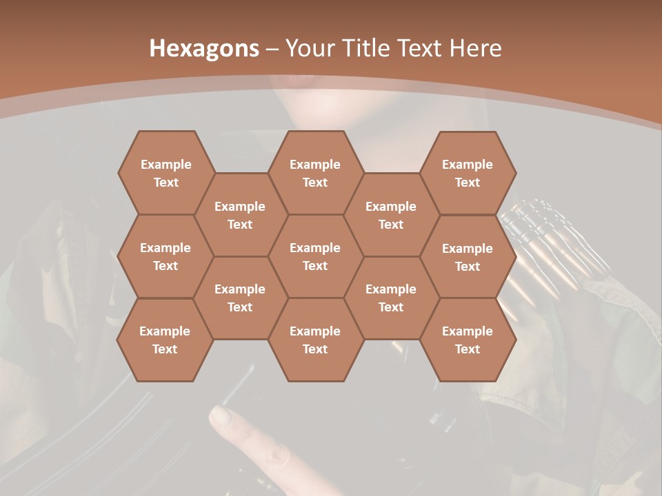 A Woman In A Military Uniform Holding A Machine Gun PowerPoint Template