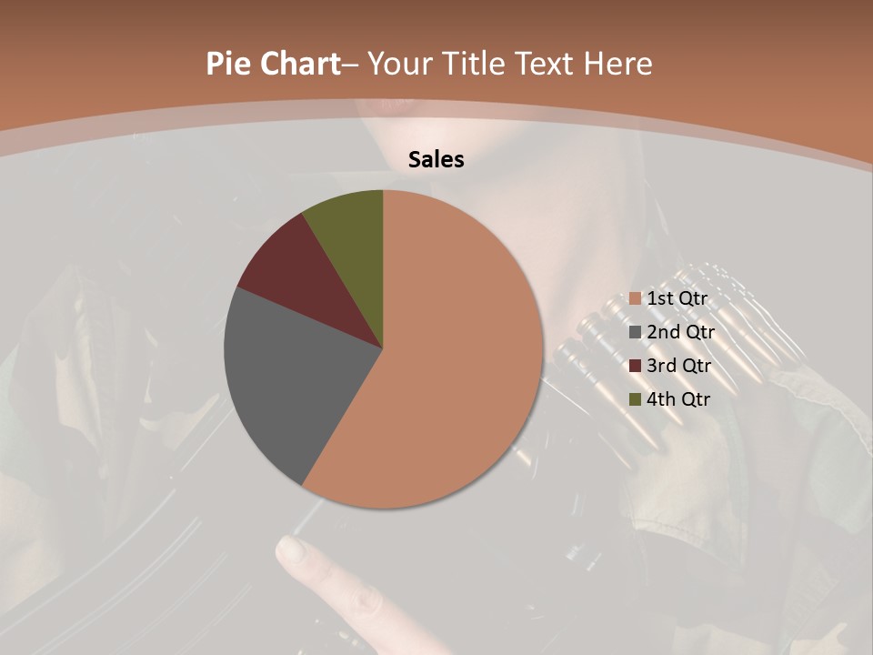 A Woman In A Military Uniform Holding A Machine Gun PowerPoint Template