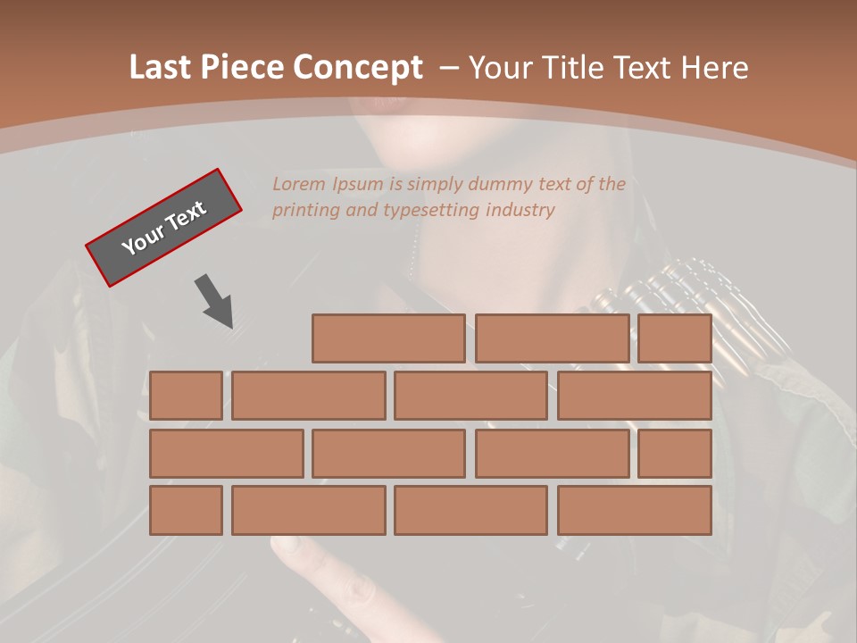A Woman In A Military Uniform Holding A Machine Gun PowerPoint Template