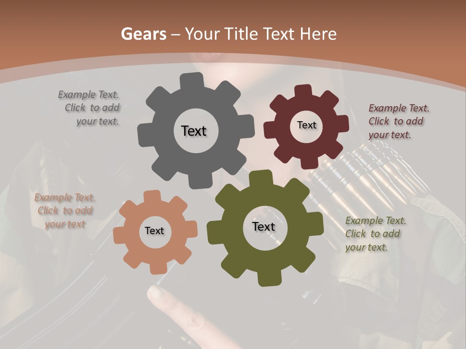 A Woman In A Military Uniform Holding A Machine Gun PowerPoint Template
