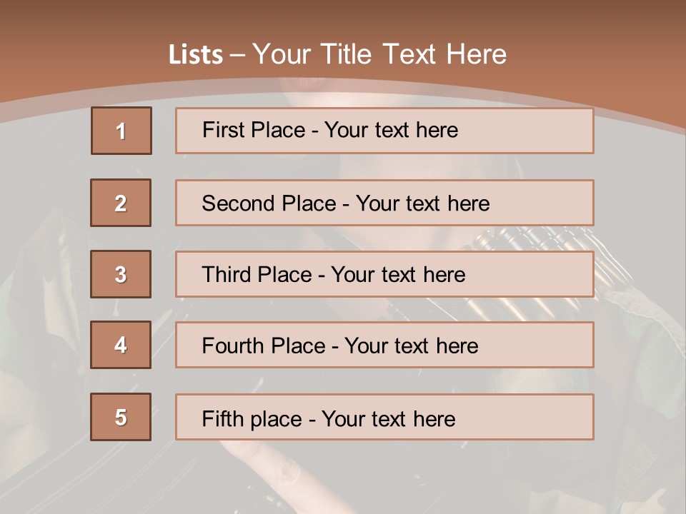 A Woman In A Military Uniform Holding A Machine Gun PowerPoint Template