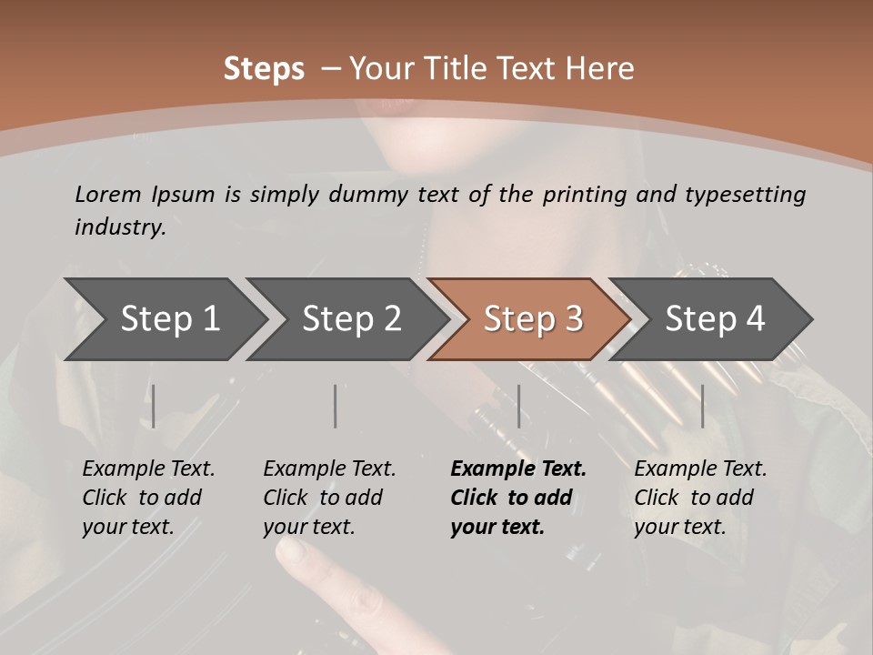 A Woman In A Military Uniform Holding A Machine Gun PowerPoint Template