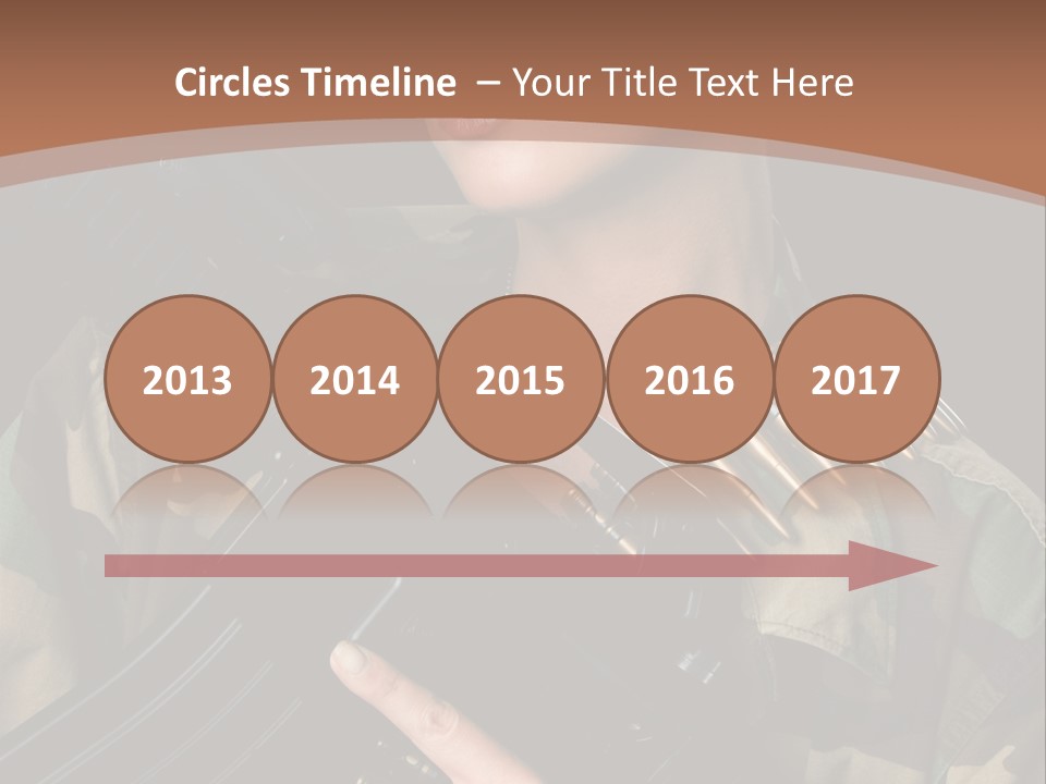 A Woman In A Military Uniform Holding A Machine Gun PowerPoint Template