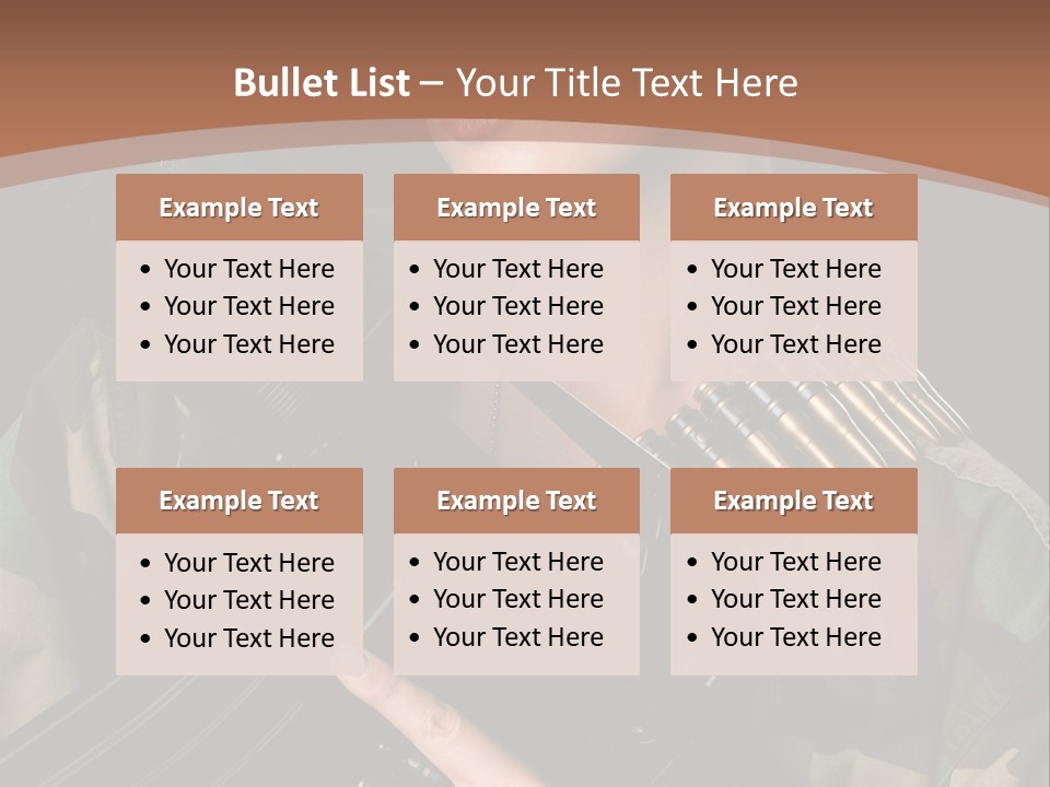 A Woman In A Military Uniform Holding A Machine Gun PowerPoint Template