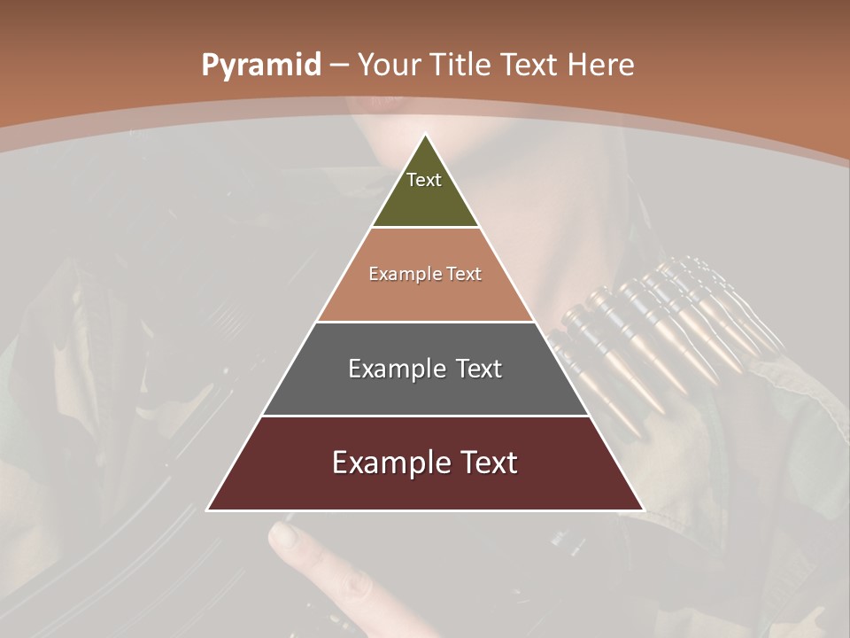 A Woman In A Military Uniform Holding A Machine Gun PowerPoint Template