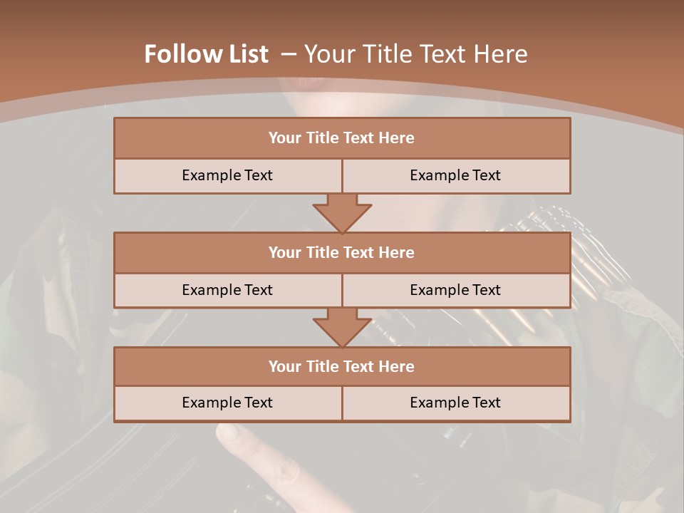 A Woman In A Military Uniform Holding A Machine Gun PowerPoint Template