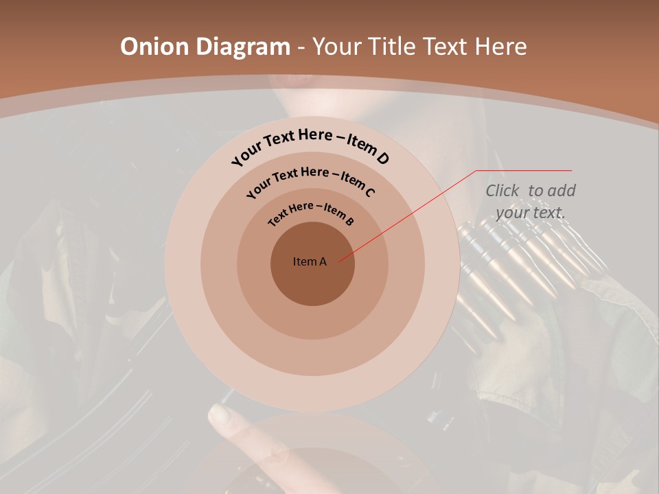 A Woman In A Military Uniform Holding A Machine Gun PowerPoint Template