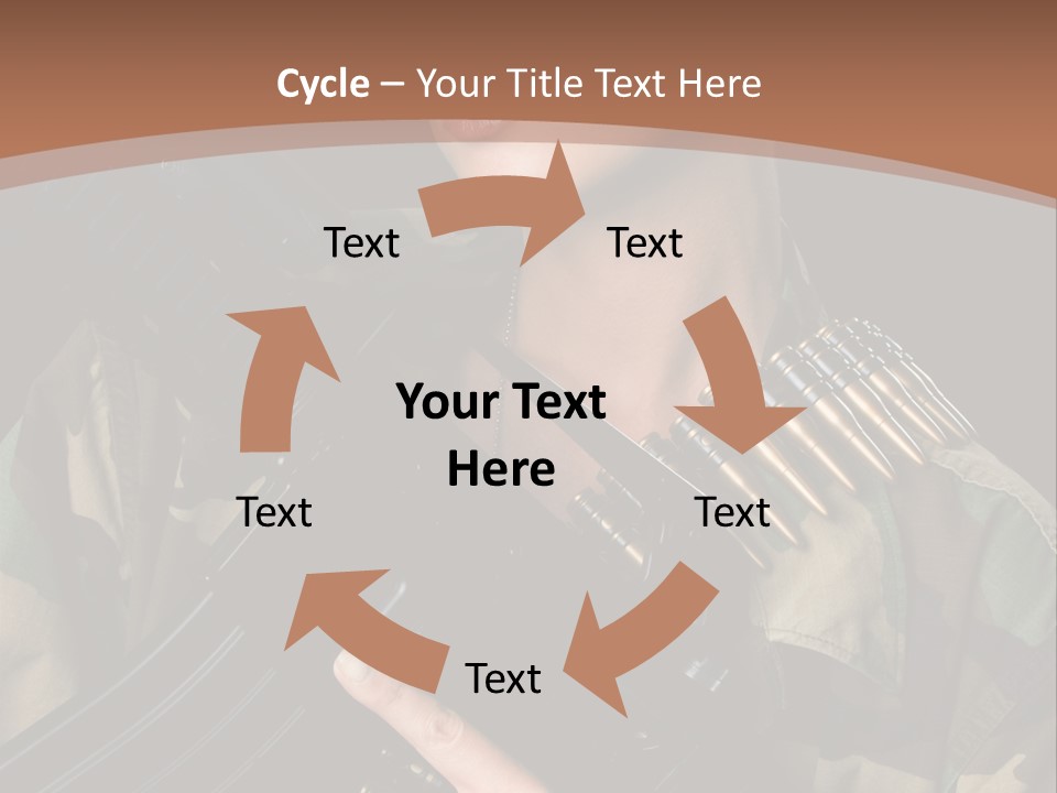 A Woman In A Military Uniform Holding A Machine Gun PowerPoint Template