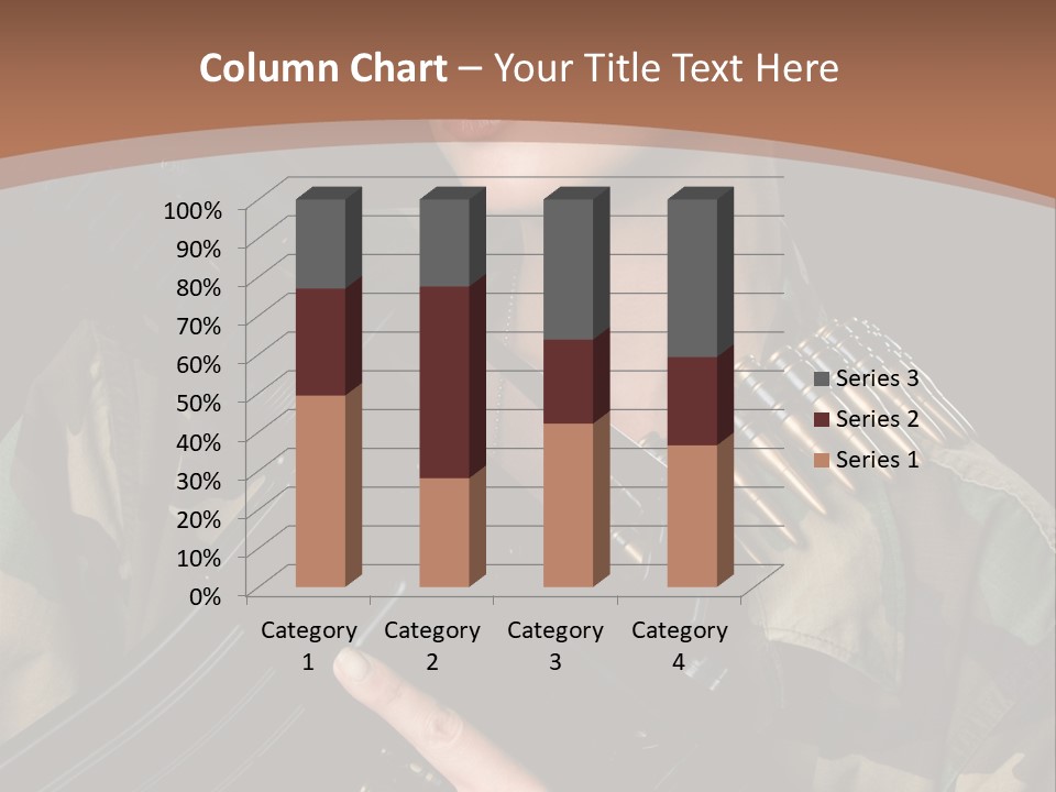 A Woman In A Military Uniform Holding A Machine Gun PowerPoint Template